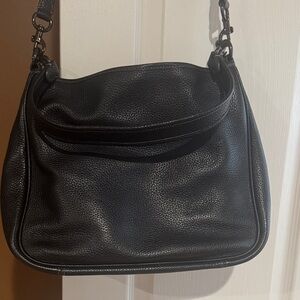 Coach Cary Black Pebbled Leather Shoulder Bag